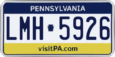 PA license plate LMH5926