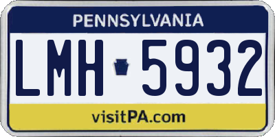 PA license plate LMH5932
