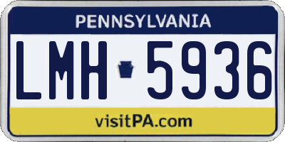 PA license plate LMH5936