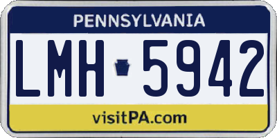 PA license plate LMH5942