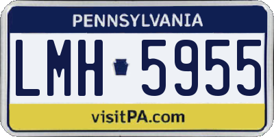 PA license plate LMH5955