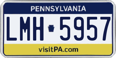 PA license plate LMH5957