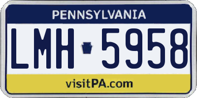 PA license plate LMH5958