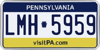 PA license plate LMH5959