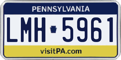 PA license plate LMH5961