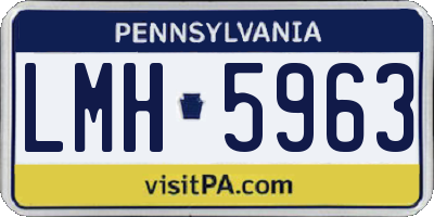 PA license plate LMH5963