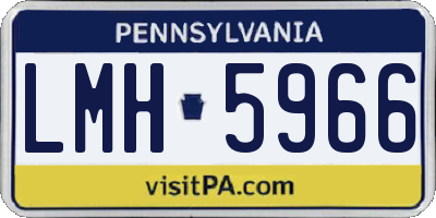 PA license plate LMH5966