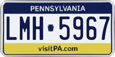 PA license plate LMH5967