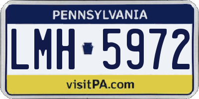 PA license plate LMH5972