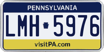 PA license plate LMH5976