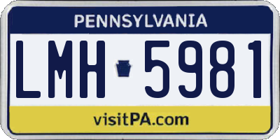 PA license plate LMH5981