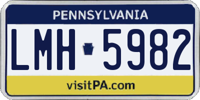 PA license plate LMH5982