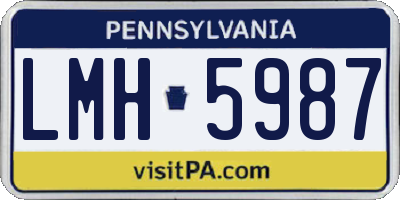 PA license plate LMH5987
