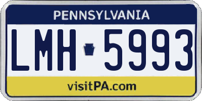 PA license plate LMH5993