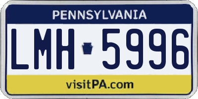 PA license plate LMH5996