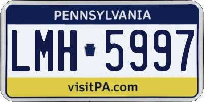 PA license plate LMH5997