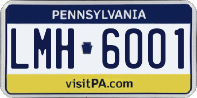 PA license plate LMH6001