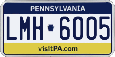PA license plate LMH6005