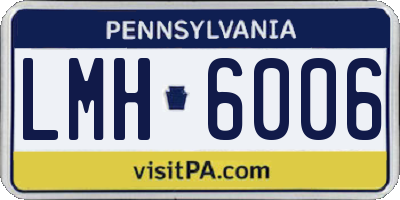 PA license plate LMH6006