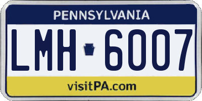 PA license plate LMH6007