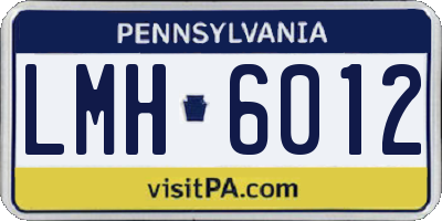 PA license plate LMH6012