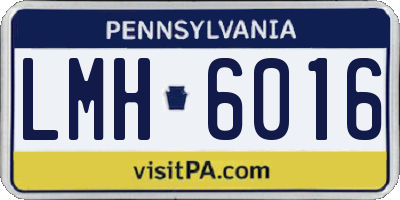 PA license plate LMH6016
