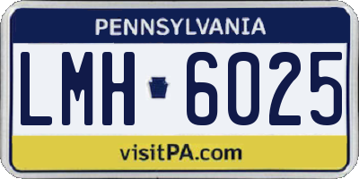 PA license plate LMH6025
