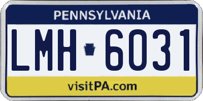 PA license plate LMH6031