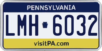 PA license plate LMH6032