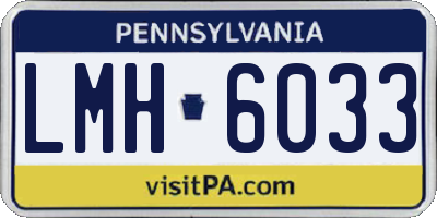 PA license plate LMH6033