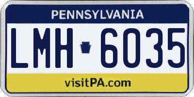 PA license plate LMH6035