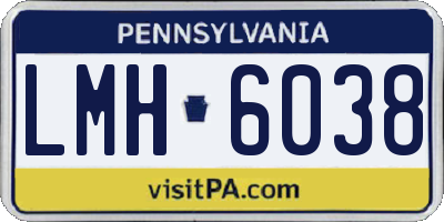 PA license plate LMH6038