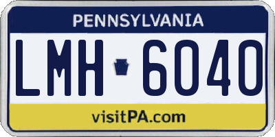 PA license plate LMH6040