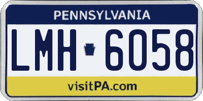 PA license plate LMH6058