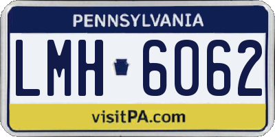 PA license plate LMH6062