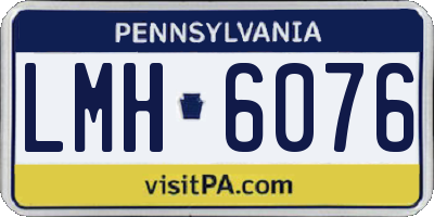 PA license plate LMH6076