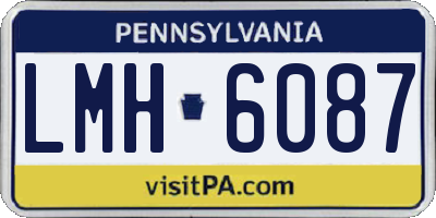 PA license plate LMH6087