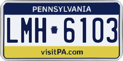 PA license plate LMH6103