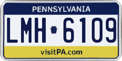 PA license plate LMH6109