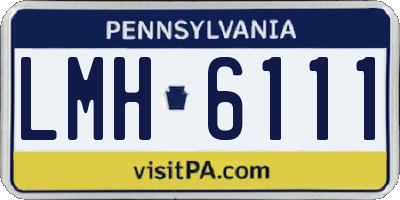 PA license plate LMH6111
