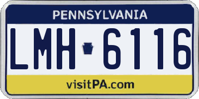 PA license plate LMH6116