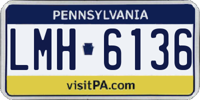 PA license plate LMH6136
