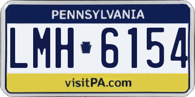 PA license plate LMH6154