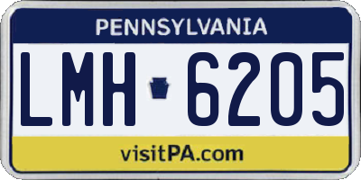 PA license plate LMH6205