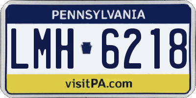PA license plate LMH6218