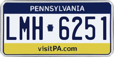 PA license plate LMH6251