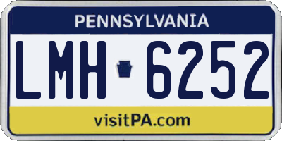 PA license plate LMH6252