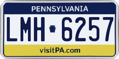 PA license plate LMH6257
