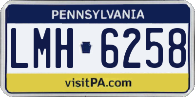 PA license plate LMH6258