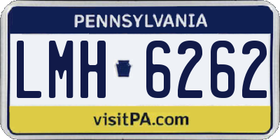 PA license plate LMH6262